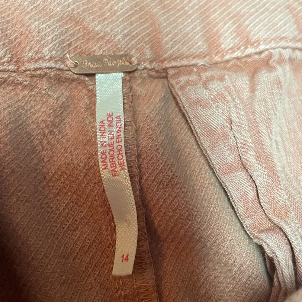 Free People Tuscany Coral Sarina Pleated Barrel Leg Bohemian Trousers Size 14.